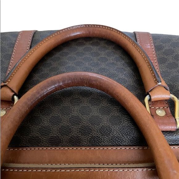 Celine | Authentic Brown Macadam Triomphe Canvas Travel Overnight Duffle Bag - Picture 6 of 13